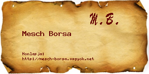 Mesch Borsa névjegykártya